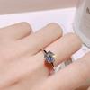 1 Carat Simulated Moissanite Ring Women'S Fashion Light Luxury Simple Six-Claw Diamond Ring Marriage Proposal Ring Opening Adjustable
