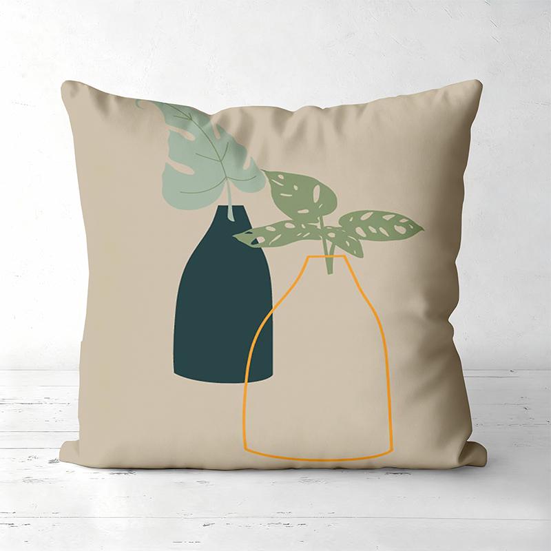 Modern Plant Vase Pattern Decorative Cushion Covers Polyester pillowcase sofa decorative cushion cov Headboard Pillow