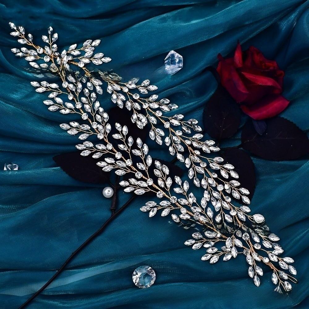 Стразы Фотография Повязка на голову Сверкающие Свадебные Аксессуары для волос Сладкий Головной убор невесты Женщины