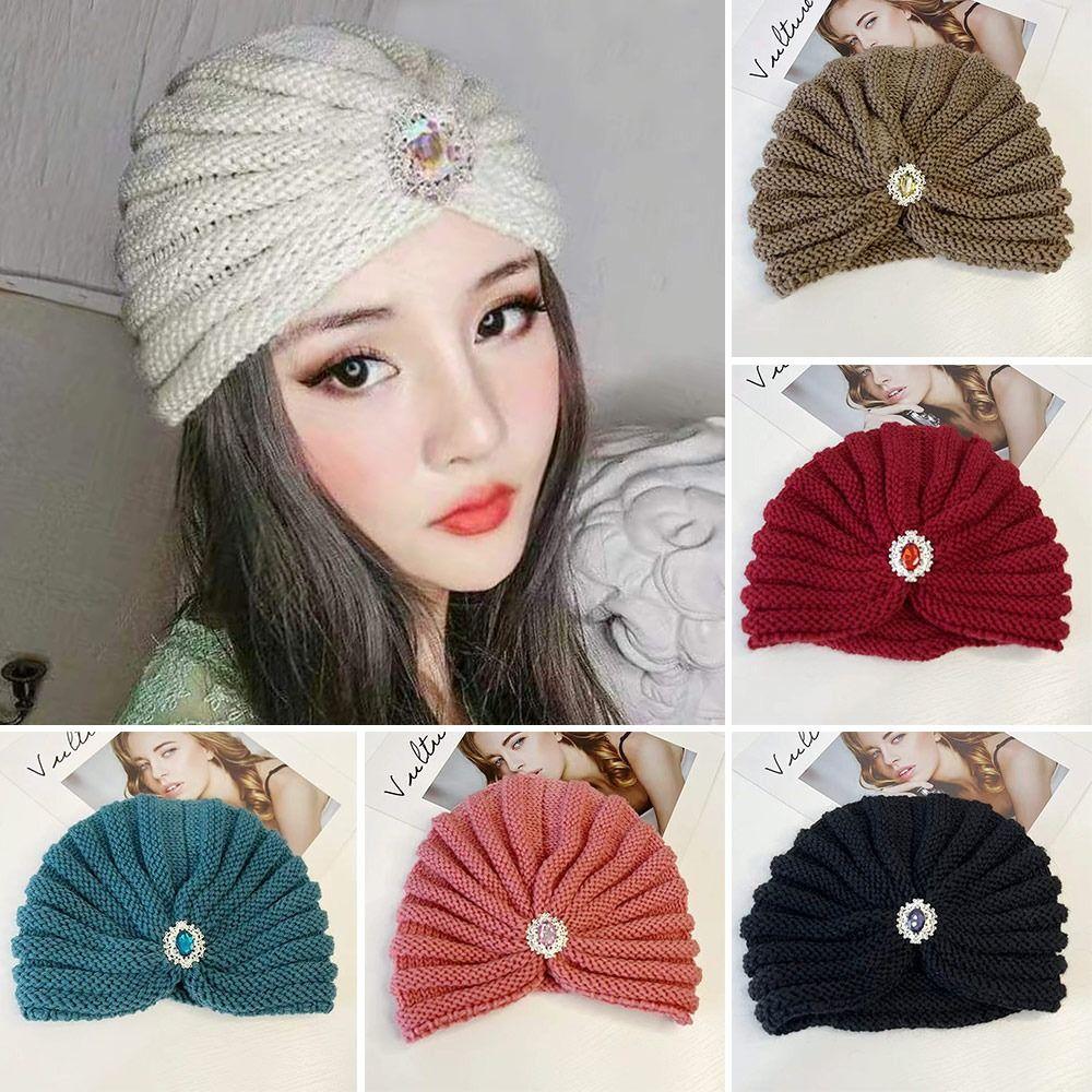 Thick Bohemia Turban Winter Warm Turban Cap Fashion Hijab Caps for Women