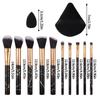 Beginner 10pcs Soft Bristle Makeup Brush Set,4 Dry and Wet Dual-purpose Makeup Powder Puffs and Spongeegg Makeup Toolcombination