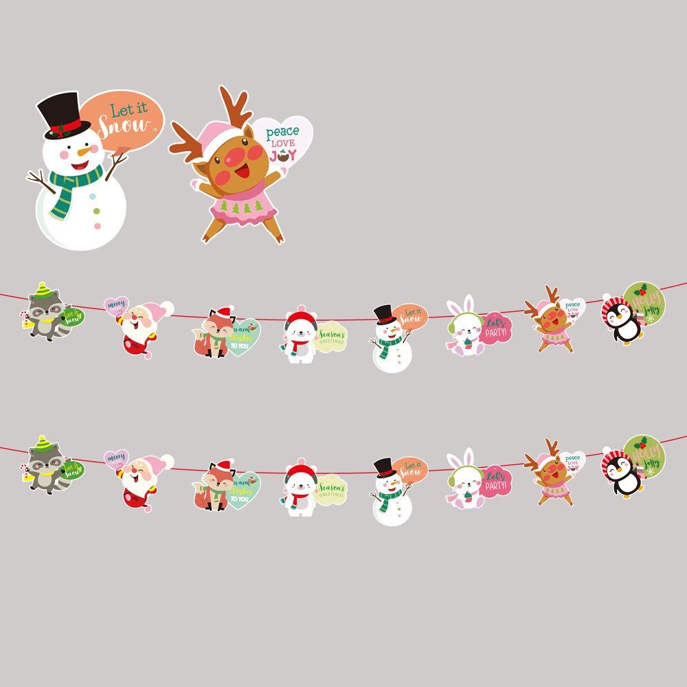Рождественский бумажный баннер мультфильм Санта-Клаус снеговик рождественский подвесной орнамент баннер домашнее рождественское украшение флаг принадлежности новый год