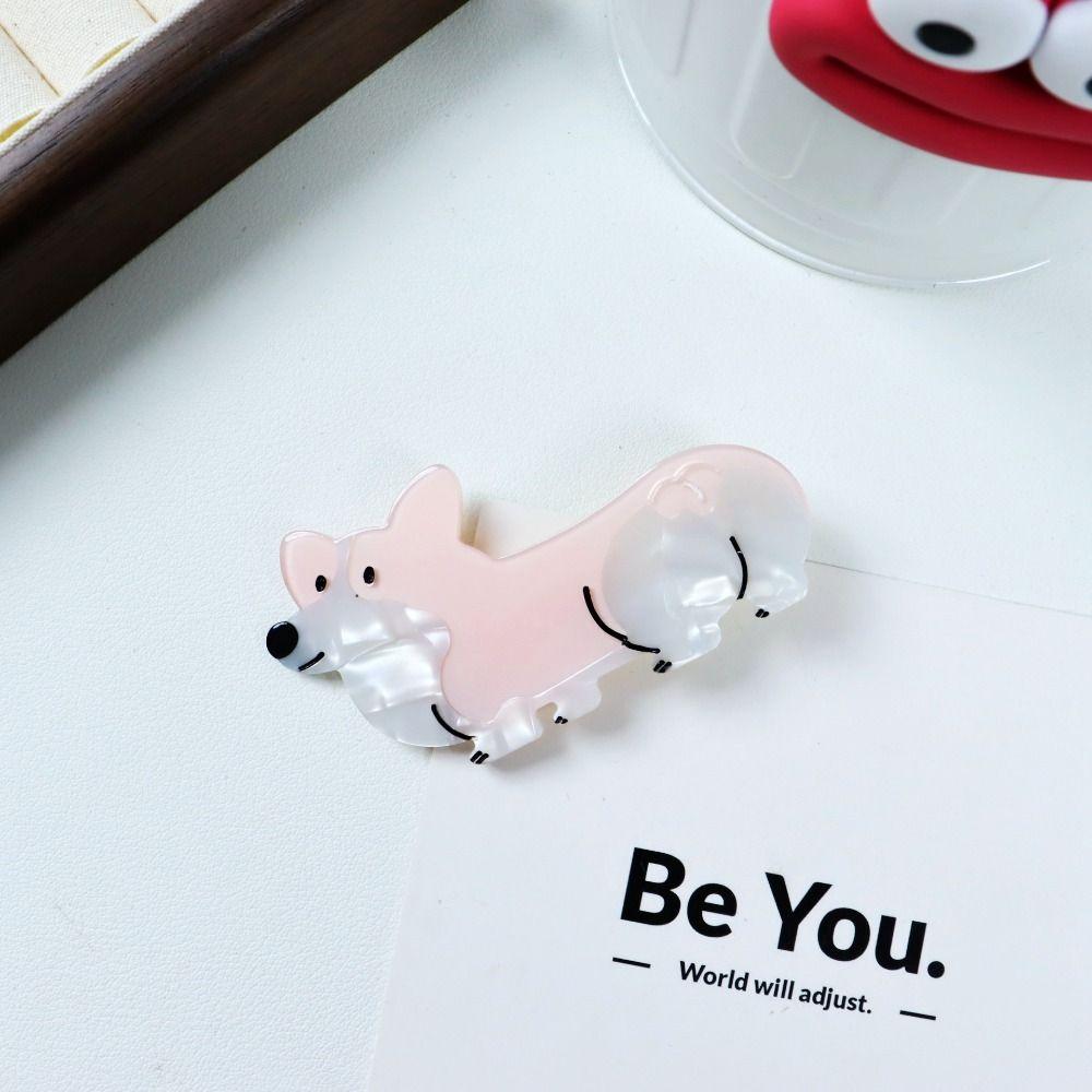 Animal Acetate Puppy Hair Claw Cartoon Dog Hairpin Cute Corgi Hair Clip  Hair Accessories
