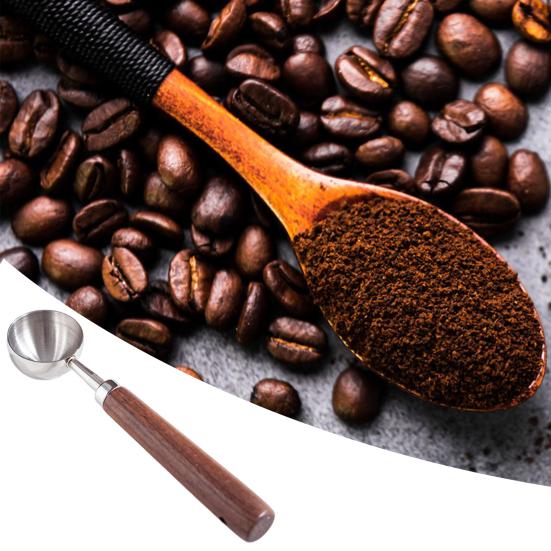 Мерная ложка для кофе с деревянной ручкой, пищевой класс, не содержит BPA, высокоценная ложка для чая и кофе, кухонный аксессуар