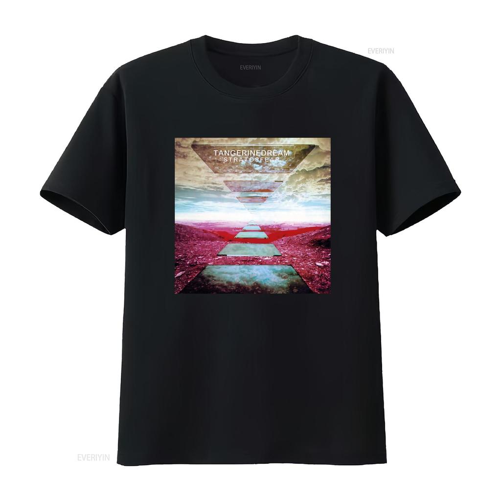 Мягкая хлопковая футболка Tangerine Dream Stratosfear Print Дизайн в стиле ретро рок-группы винтажный стираный топ для повседневной носки