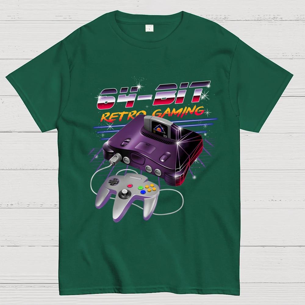 64-Bit Retro Gaming Cotton Summer Casual Cool Loose T-Shirt