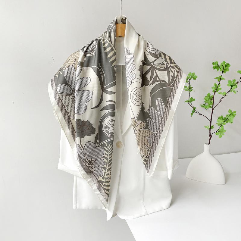 Luxurious 90cm faux silk scarf and headscarf – new spring/summer collection for women: versatile printed satin scarf
