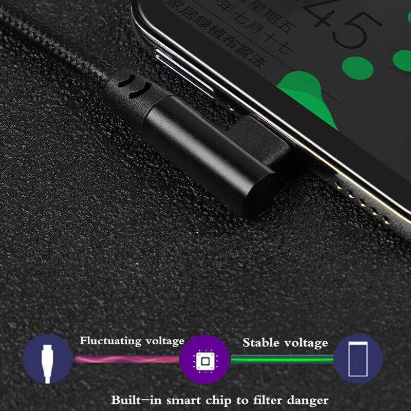 0.25/0.5/1/2/3 M 3A Quick Charger 90 Degrees USB Type C To USB C  Cord PD Cable For iPhone 15 16 Samsung Xiaomi Macbook