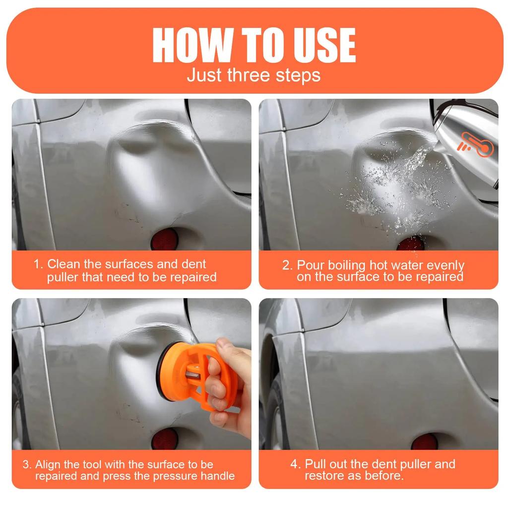 2 присоски для удаления вмятин на автомобиле, набор инструментов для ремонта вмятин на кузове автомобиля, сверхпрочный съемник вмятин для стеклянных и пластиковых автомобильных аксессуаров