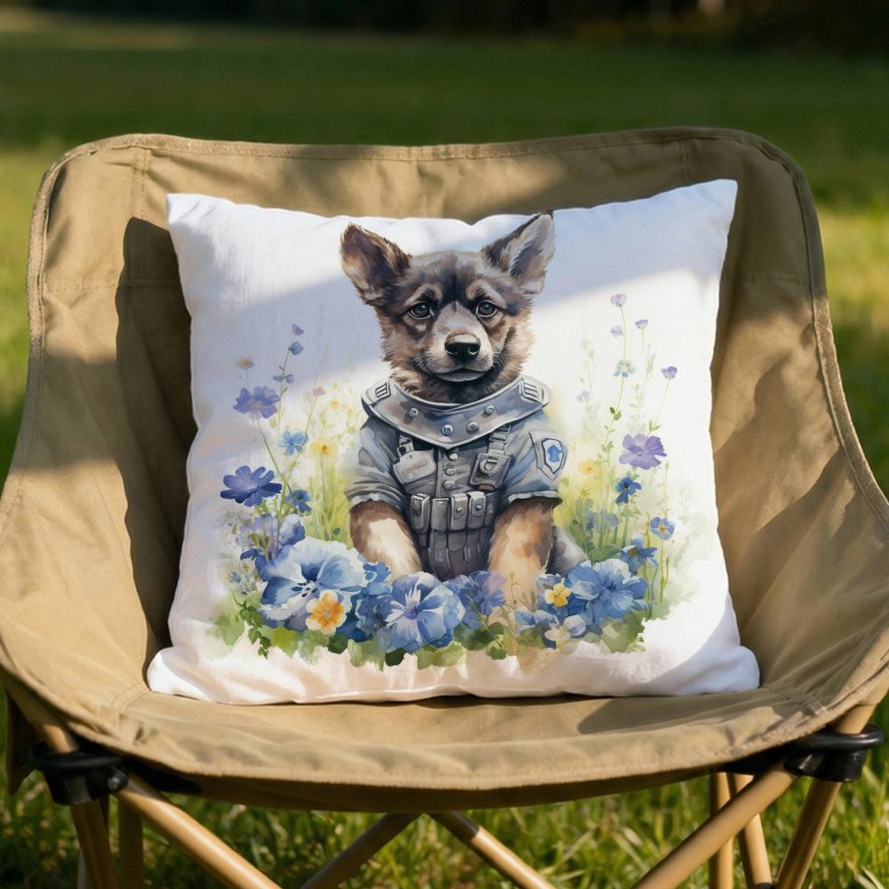 Cute Watercolor Pet Dog Cushion Cover Soft Reversible Durable Pillow Cover MultiScene Use for Home Car Daily Comfort