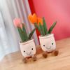 Soft Fluffy Toy Tulip Plush Toy 35cm Flower Pot Stuffed Plushie Pillow Decoration Succulent Plants Friend Throw Pillow Multicolor