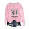 Women's Fashion Round Neck Pullover Top Long Sleeve Tee Printed Sweatshirt