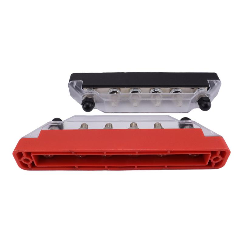 150A 12V Bus Bar Marine 12V - 48V Power Distribution Block with Cover with M6 Post for Car Boat Marine