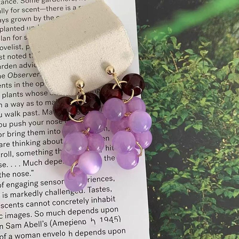 Bohemia Earrings Fruit Dangle Earring Cute Beads Earrings Creative Grape Earrings Vacation