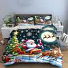 Santa, sleigh, reindeer, snowflakes. Bedding sets Duvet cover sets Duvet covers Pillowcases(1*Duvet Cover 2*Pillowcases without duvet insert)