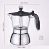 JUSTINLAU 4/6 Cups Transparent Moka Pot Household Espresso Coffee Brewing Kettle for Electric Stove Stainless Steel Moka Pot