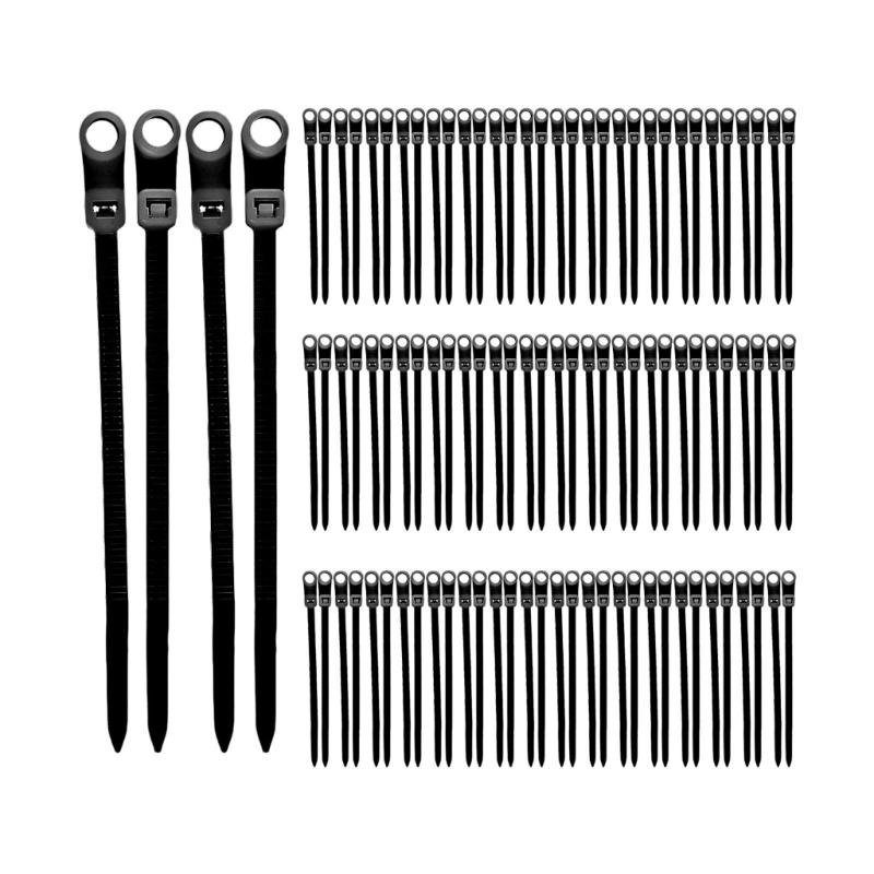 Pack Of 100 Strong Polyamide Fastening Bands With Screw Holes For Reliable Cord Management And Organization