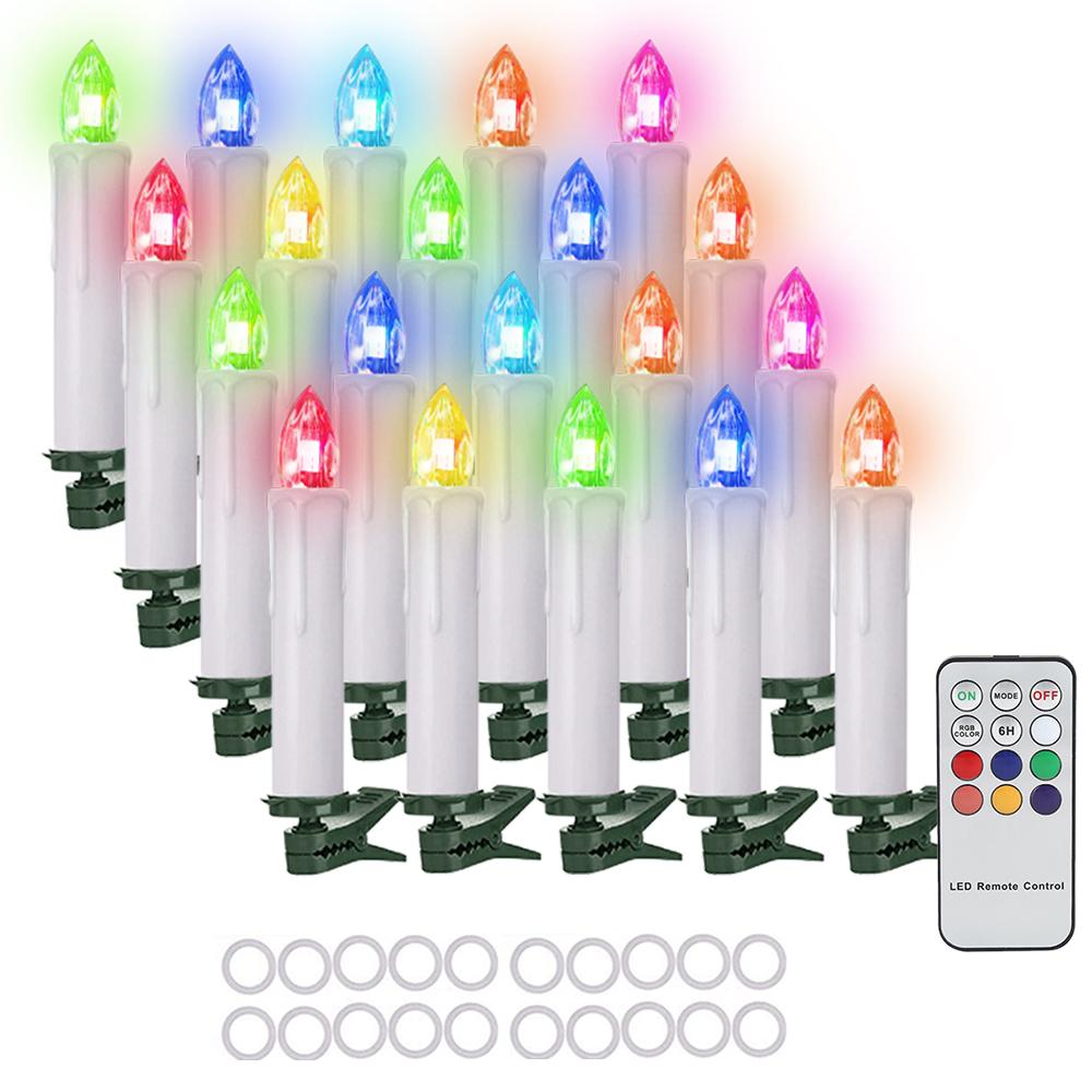 Светодиодные свечи, дистанционное управление с таймером, цветное освещение RGB, водонепроницаемая электронная свеча, свеча для украшения дома, День святого Валентина