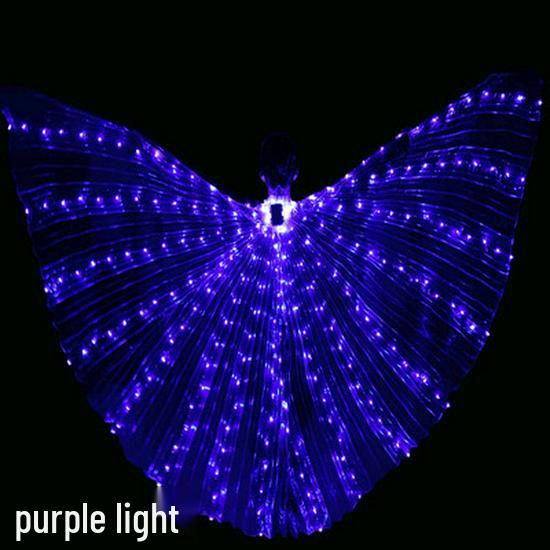 Multicolor LED Light-Up Gold Wings for Adult Belly Dance & Stage Performance
