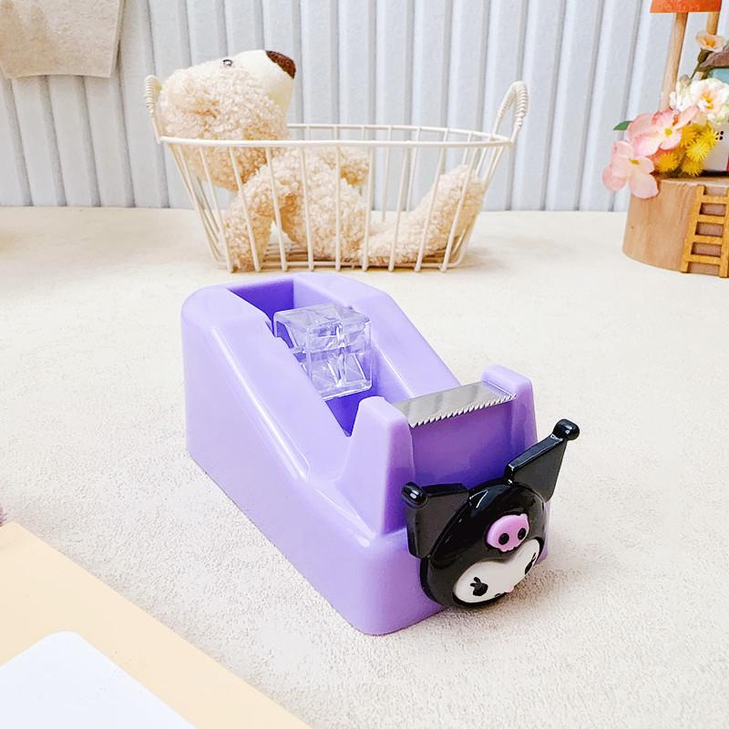 Милый нож-резак и диспенсер для скотча Sanrio в форме сердца: Нескользящие Мультяшные Канцелярские Принадлежности для Ведения Дневника