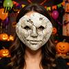 Retro Old Style Horror Mask Halloween Cracked Face Mask, Breathable Lightweight Foam Eye Hole Creepy with Adjustable Strap Scary Props, for