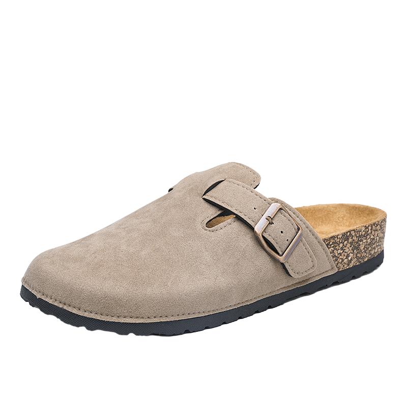 Роскошные кожаные сандалии летние женские мюли тапочки сабо тапочки классические пряжки пробковые шлепанцы тапочки женские тапочки 35-43