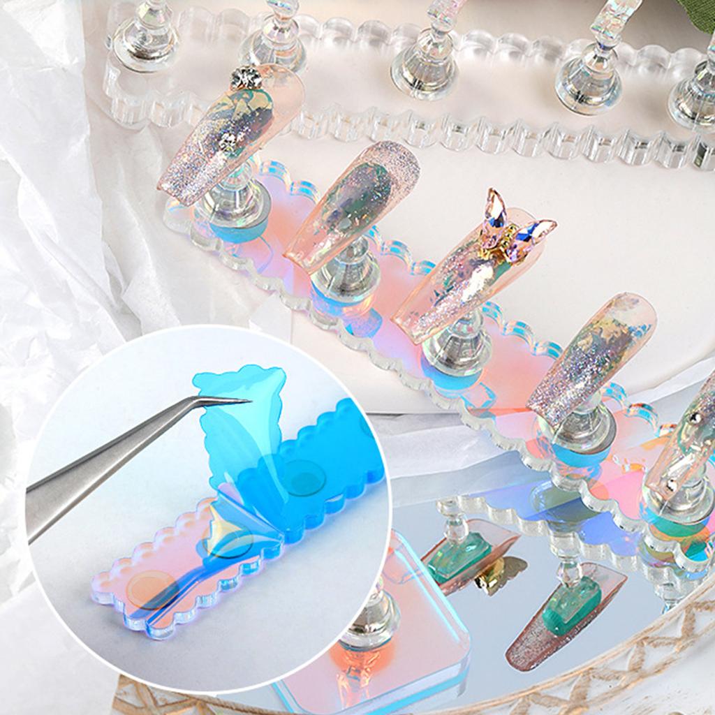Nail Stand for Press On Nail Holder Acrylic Nail Art Display Stand Magnetic Nail Tips Practice Holder Salon Supplies
