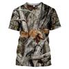 Men's Summer Camouflage Leaf 3d T Shirt Outdoor Casual Personality Street O Collar Short-sleeved Oversized Clothing Tops Tee
