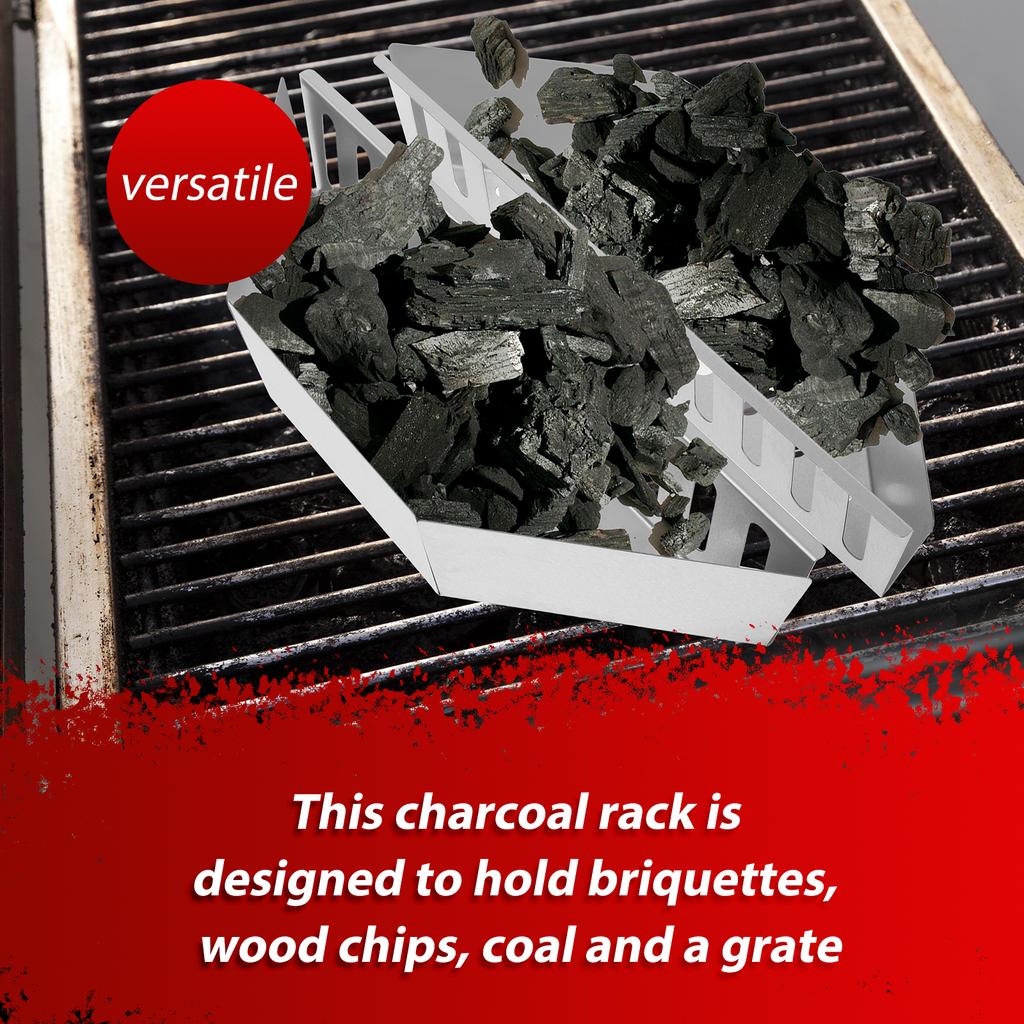 2 Pcs Charcoal Baskets Steel Barbecue Grilling Charcoal Holder Heat Resistance Heavy Duty Charcoal Grill Basket for Wood Chips