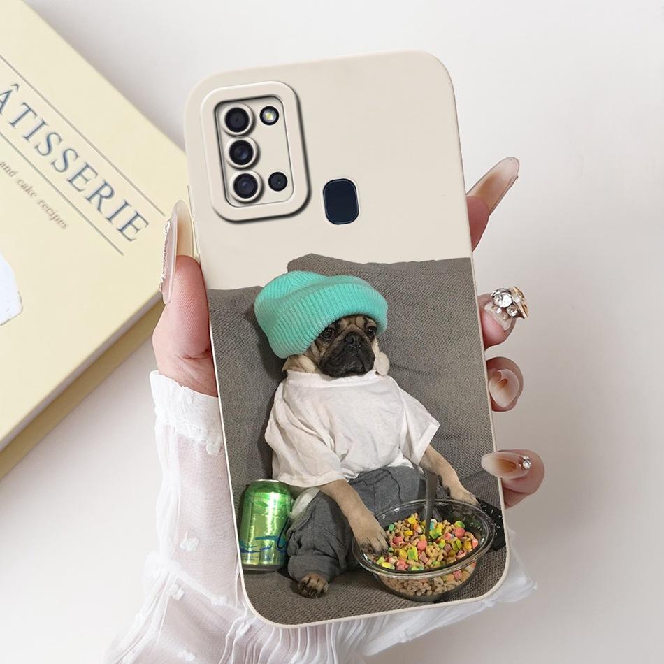 For Samsung Galaxy A21s Case Samsung A21S A 21S SM-A217F Elegant Printing Soft Silicone Camera Protective Shockproof Phone Cases