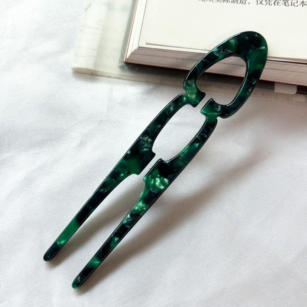 Acetate Hair Sticks U-Shaped Bun Hairpin Sweet Meatball Head Hairclip  For Woman Girl