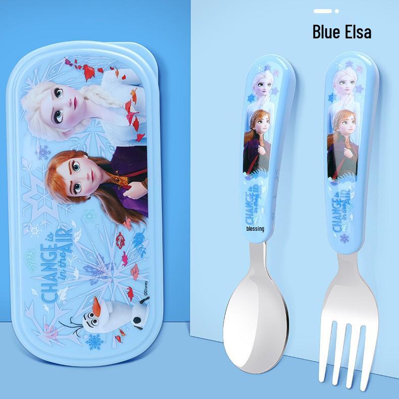 Мультяшная детская ложка для кормления из нержавеющей стали с портативной коробкой