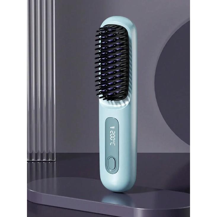 NEW Women's Wireless Portable Hair Straightener, Negative Ion Hot Air Straightening Brush, Effectively Smooths FrizzAnti-Scald