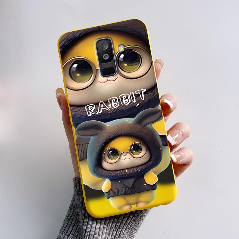 Крашеный чехол для Samsung Galaxy A6 plus Чехлы для Samsung A7 2018 A750 Чехлы для Samsung A9 2018 Милые мультяшные защитные чехлы