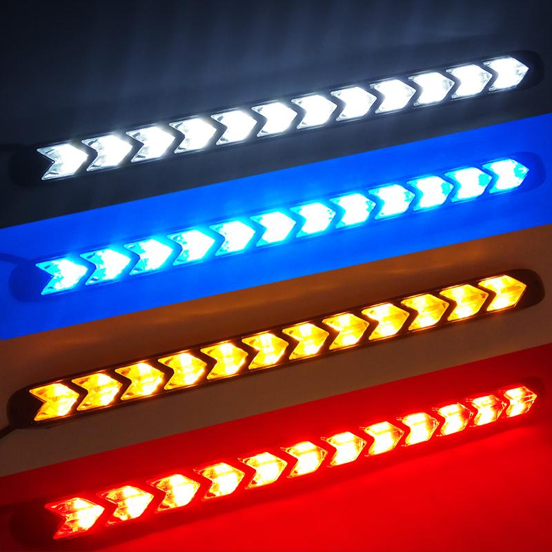 2X светодиодные дневные ходовые огни Arrow Car 12V DRL Switchback Strips с янтарными и белыми последовательными указателями поворота