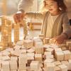 Квадратный маленький деревянный блок модель, цельное дерево DIY ручная сборка деревянных блоков, детская игрушка-головоломка для малышей, декор, поделки, искусство