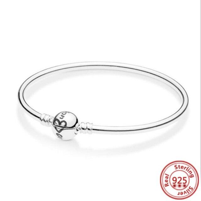 Корона-змея-цепочка, браслет из 100% стерлингового серебра 925 пробы, безопасные бусины в форме сердца, подвески, браслеты для женщин и девочек, изготовление ювелирных изделий своими руками