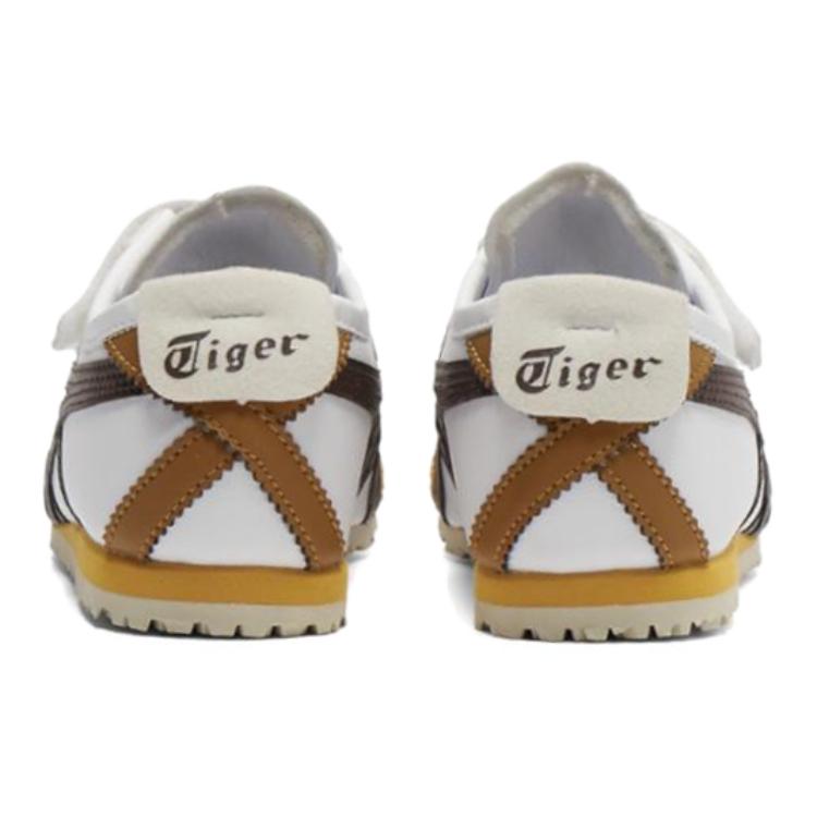 ONITSUKA TIGER Mexico 66 Kids Comfortable Versatile Non-Slip Durable Support Low-Top Casual Shoes Kids Sneaker White Brown 1184A049-113