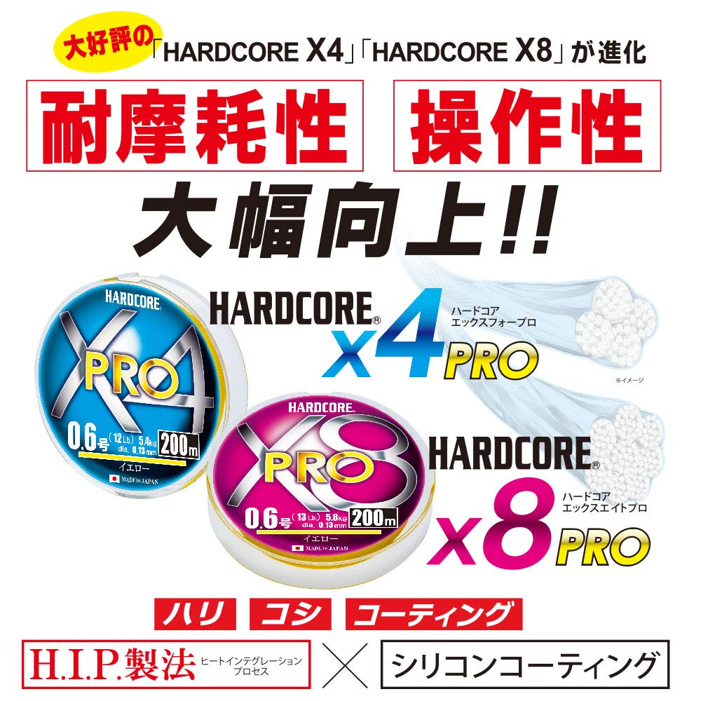 DUEL HARDCORE X8 PRO PE Line, 0.6, 200m, 0.6, 4-Color Marking, H3909