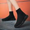 Brand Unisex Socks Shoes Breathable High-top Women Shoes Flats Fashion Sneakers Stretch Fabric Casual Slip-On Ladies Shoes 36-46