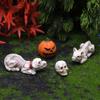 Halloween Pumpkin Ornament Skeleton Cat Garden Micro Landscape Ghost Festival Dog Ornament Horror Resin Crafts