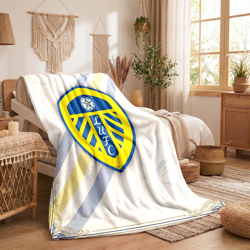 Флисовое одеяло в тематике Leeds United Уютное Мягкое Плюшевое Одеяло Для Спальни Дивана Путешествий