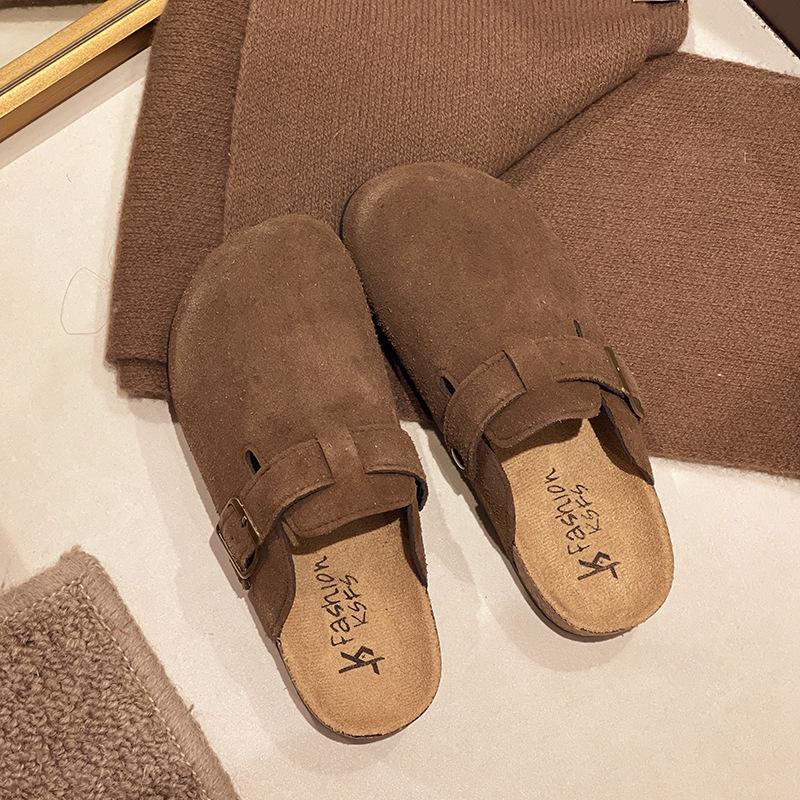 2025 Пробковые полуботинки Birkenstocks: Женские и мужские ретро слипоны с закрытым носком для повседневной носки на улице