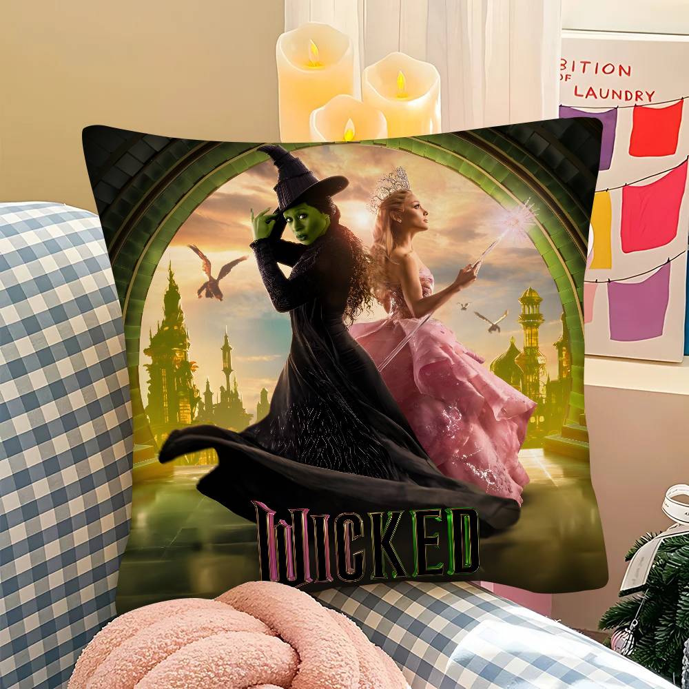 Чехол на подушку Wicked Movie Модный квадратный чехол на подушку Спальня Диван Гостиная Декор в стиле Ins Отдых