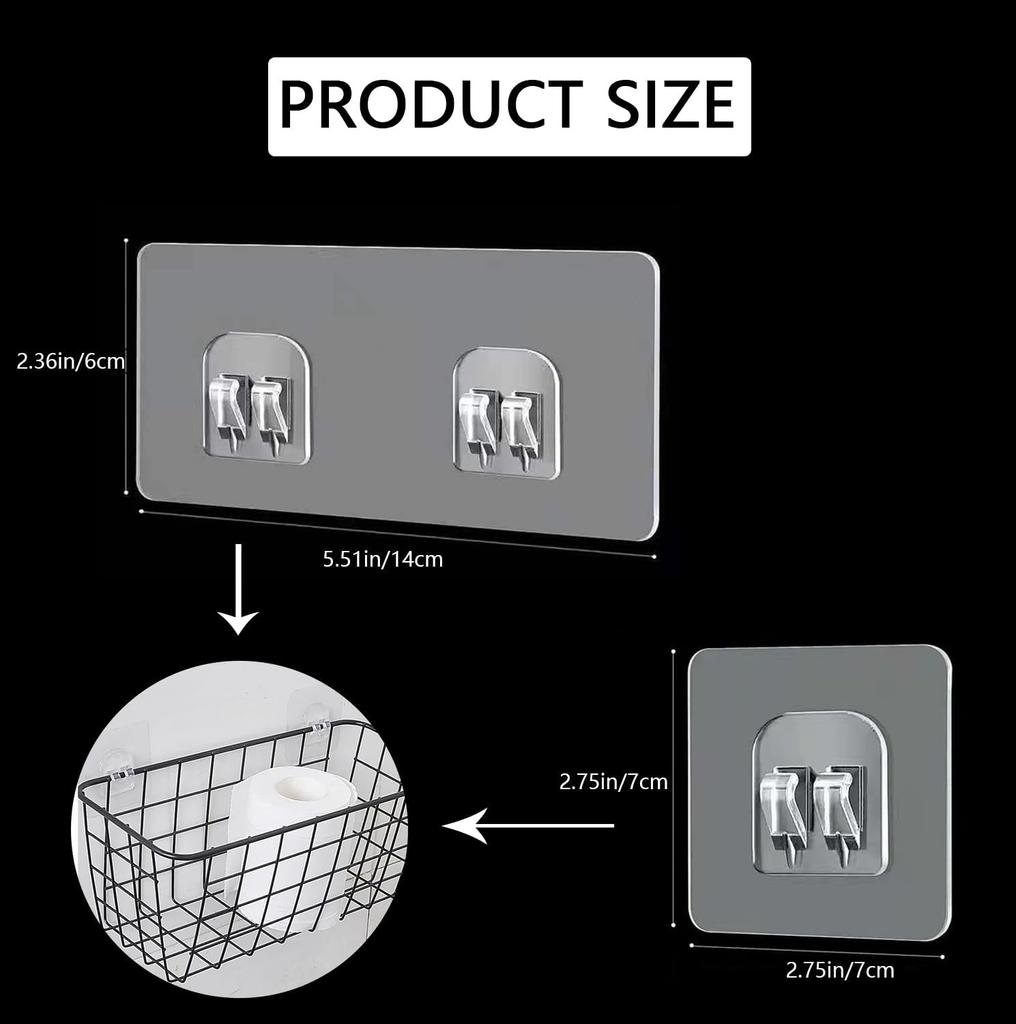 Seamless Adhesive Hooks Transparent Home Acrylic Strong Self Adhesive Hooks Bathroom Kitchen Claw Buckle Hanger Wall Hang Shelf