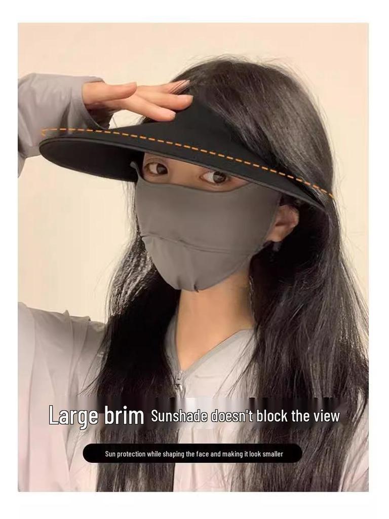 Women's Seamless Large Brim Ice-Feel UV Protection Foldable Sun Hat