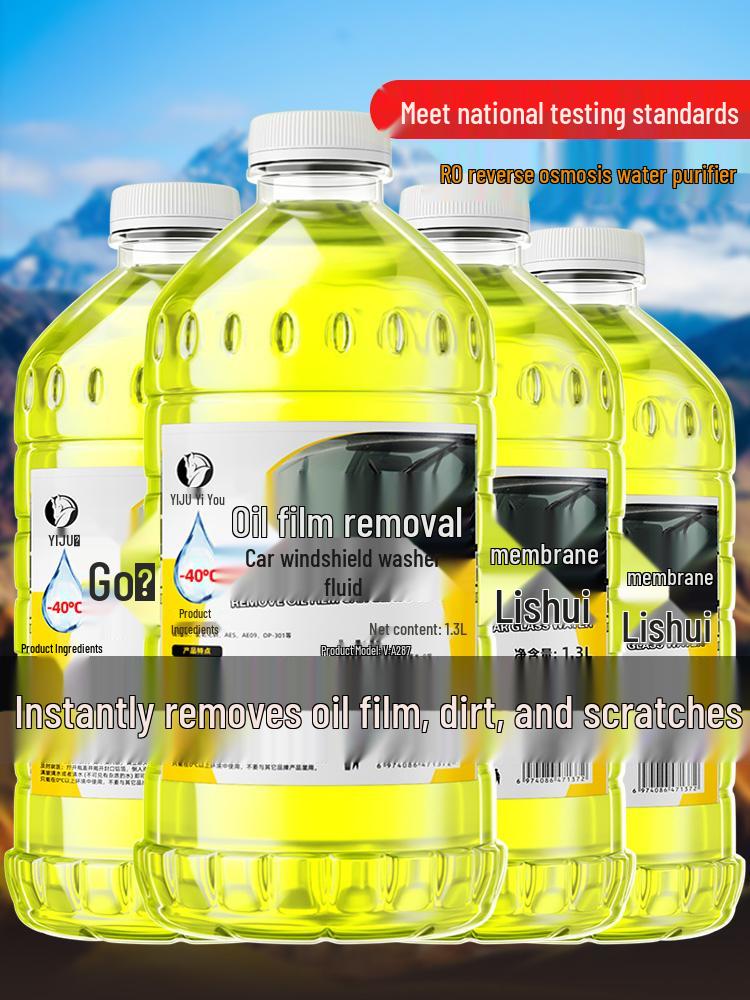 All-Season Glass Stain & Oil Film Remover: Universal, Concentrated Windshield Washer Fluid, Antifreeze to -40°C for Car Use