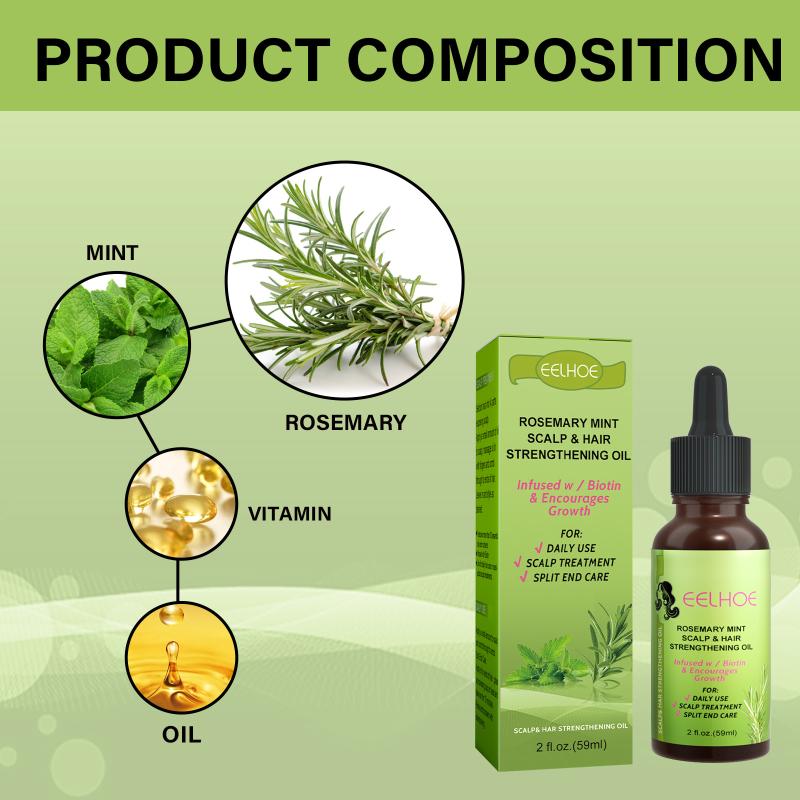 Essential Oil for Hair Batana Rosemary Mint Biotin Strengthens Nourishes Dry Hair Scalp Repair Split Ends