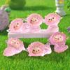 Pink Little Sheep Micro-landscape Cute Animal Little Pink Sheep Glow-in-light Small Ornament Resin Accessory