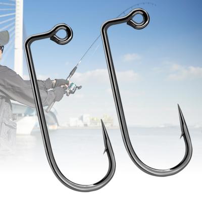 50 шт. рыболовных крючков Aberdeen Jig Hook 90 Degree Jig Hook Set с длинным цевьем из углеродистой стали, V-образный изгиб рыболовного крючка Barbarian Jig Hook